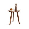 Chic Crate - Natural Oak Wood Side Table Round End Coffee Bedside Night Stand Living Room Bedroom & Balcony Furniture Set - 3 of 4