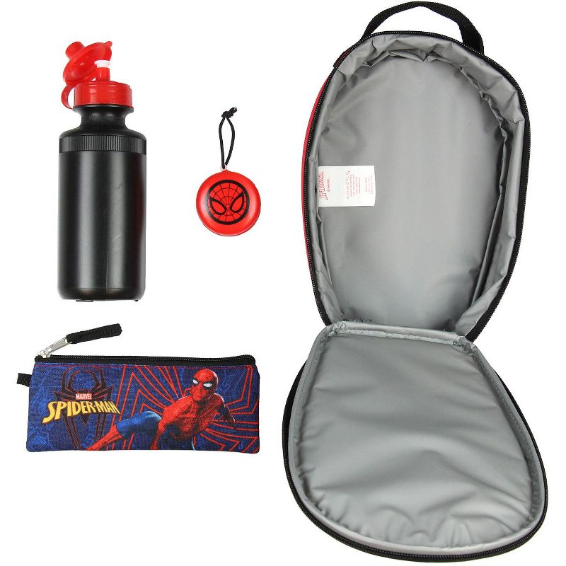 Marvel Spider-Man Backpack Kids 16" 5PC Water Bottle School Combo Set Multicoloured, 3 of 5