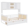 Twin/Full Size Wooden Daybed With 2 Drawers, All-in-One Cabinet and Shelf - ModernLuxe - 4 of 4