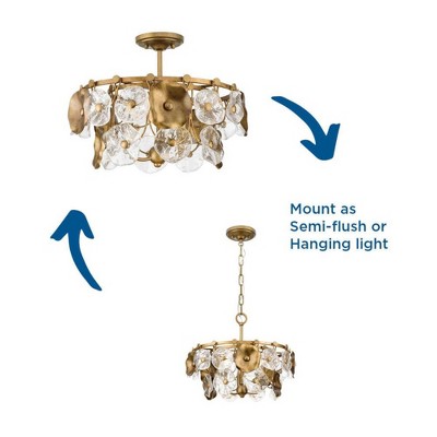 Loretta Gold Ombre Geometric Pendant with Glass Accents