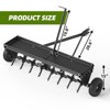 Tow Spike Aerator 48 inches Extra-Wide Tow Bar Tow Behind Spike Aerator with Wheels Galvanized Steel Tines, Durable for Farm, Lawn (Black) - 4 of 4
