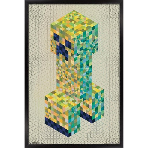 Trends International Minecraft - Creeper Boom Framed Wall Poster Prints  Black Framed Version 14.725 X 22.375 : Target