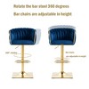 20.5" Vintage Velvet Counter Height Bar Stools Set of 2 with Back and Footrest for Kitchen, Dining Room, or Bar - 2 of 4