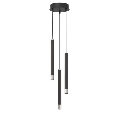 George Kovacs Lighting Wand 3 - Light Pendant in  Coal/Brushed Nickel