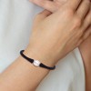 Chisel Stainless Steel 9-10mm White Baroque Freshwater Cultured Pearl on Black Silicone 6.75" Bracelet - 4 of 4
