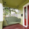 Northlight Hand Woven Resin Wicker Porch Swing with Chain - Green - 2 of 4