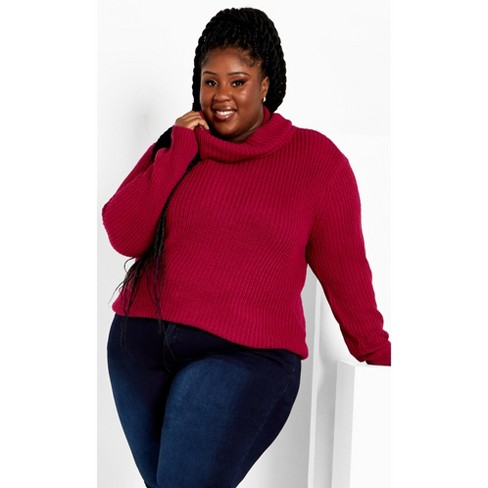 Plus size red outlet turtleneck sweater