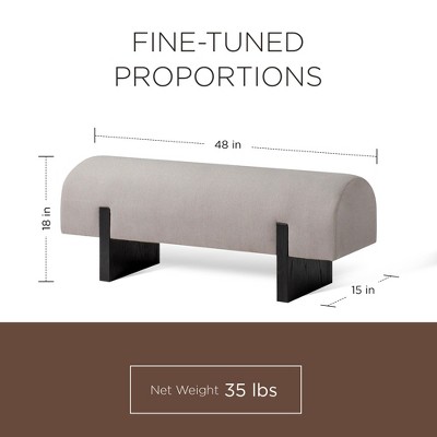 Juno Modern Upholstered Bench with Black Wooden Base