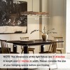 Rennnsan Teralin 31"-47" W 6-8 -Light Wood LED Mid-Century Linear Kitchen Island Pendant in Black - 3 of 4