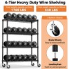 Lyngins Heavy-Duty Carbon Steel Storage Shelves, Adjustable Garage Shelving, 5-Tier Utility Shelving Unit Steel Organizer Wire Rack for Home - 3 of 4