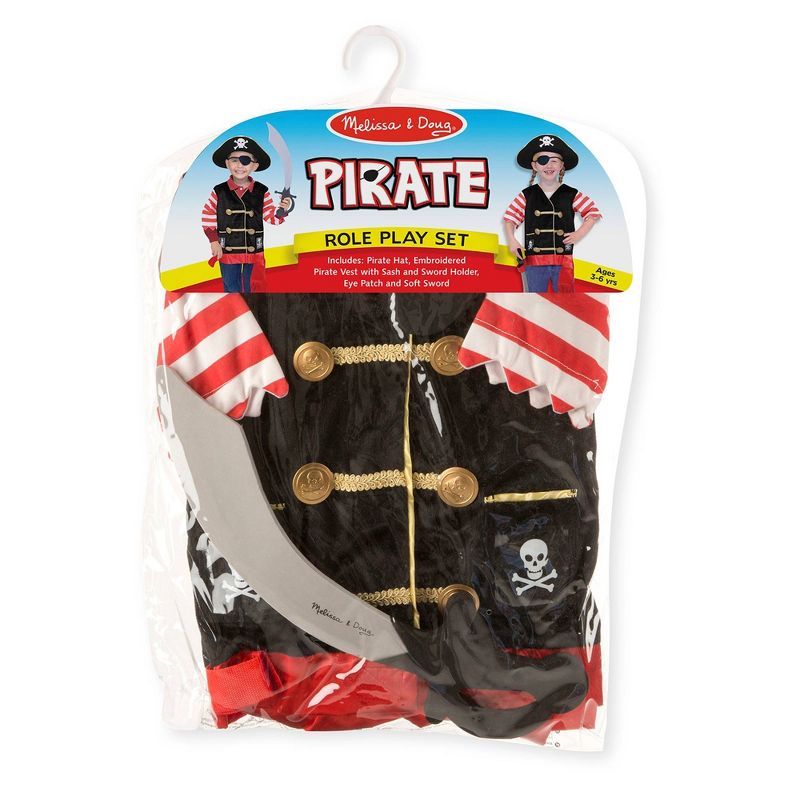 Melissa &#38; Doug Pirate Role Play Costume Dress-Up Set With Hat, Sword, and Eye Patch, 4 of 17