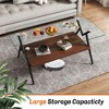 Glass Coffee Table, Modern Rectangle Tempered Glass Top Accent Center Table with Metal Legs, Easy Assembly, for Living Room Home Office - 3 of 4