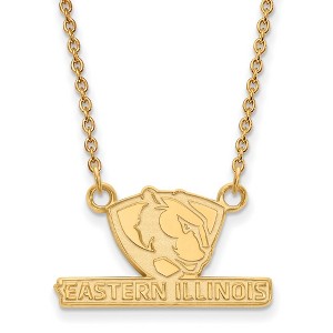 Black Bow Jewelry 14k Yellow Gold Plated Sterling Silver Eastern Illinois Panthers NCAA Necklace 18 Inch - 1 of 4