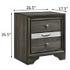 Vynxaria Contemporary Grey 3-Drawer Nightstand, 2 Regular Drawers + Felt-Lined Jewelry Drawer, 3/4 Extension Design, Modern Sleek Style - 4 of 4