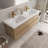 Whisen Pre-Assembled Floating Wall-Mounted Bathroom Vanity with Stone Resin Sink, U-Shaped Storage Drawers - 2 of 4