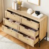 Rattan 6 Drawers Dresser, 47.2''Wx15.7''Dx32.3''H Boho Dresser with Metal Handles - 4 of 4