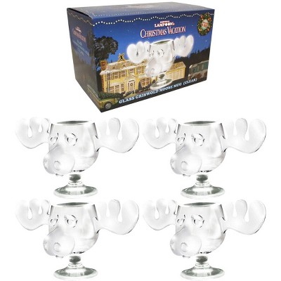 National Lampoon's Christmas Vacation Griswold Moose Mug 8oz Glass Set Of 4