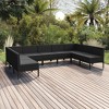 vidaXL Patio Lounge Set Outdoor Sectional Sofa Set Table Poly Rattan Black - 2 of 4