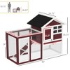 SKYONE 48" Fir Wood Rabbit Hutch with Asphalt Roof, Outdoor Run, Removable Tray & Ramp - - 2 of 4