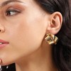 SOHI Women's California Gold Minimal Rolled Stud Earrings - 4 of 4