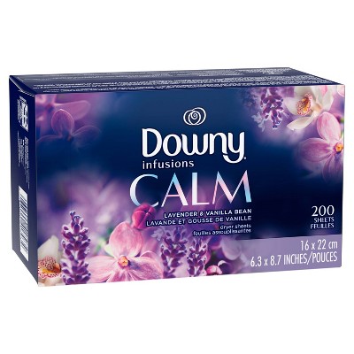 Downy Infusions Calm Dryer Sheets - Lavender and Vanilla Bean - 200ct