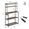 ORRD Large 5-Tier Bakers Rack with Electrical Outlets, 39 Inch Microwave Stand & Coffee Bar, Kitchen Storage Shelf for Home, Counter Space Organizer - 3 of 4