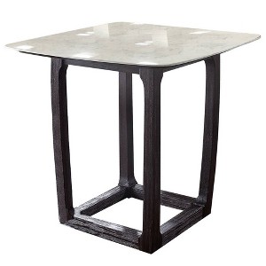 Acme Furniture 42" Razo Dining Table Marble/Weathered Espresso: Sleek Square Counter Height - 1 of 4
