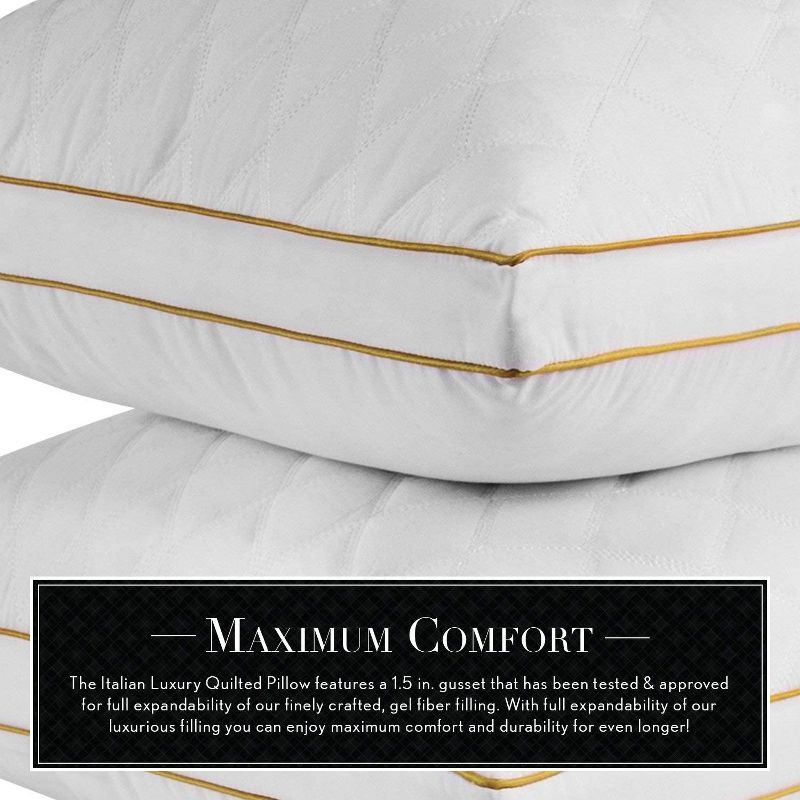 Dr. Pillow Italian Luxury Quilted Pillow - Queen, Set of 2, 4 of 7
