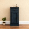 Gulches Traditional Antique Blue Green MDF Pine 11 in Solid Wood Veneer Base End Tables - 4 of 4