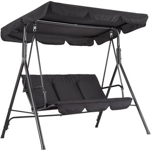 3-Person Patio Swing Chair with Adjustable Canopy, Outdoor Glider Lounge Chair for Porch, Garden, or Backyard - 1 of 4