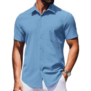 COOFANDY Mens Wrinkle Free Shirts Short Sleeve Casual Button Down Summer Dress Shirts - 1 of 4