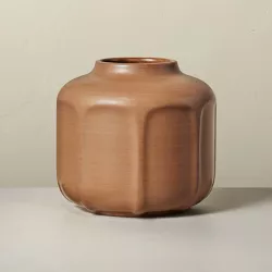 6" Faceted Ceramic Vase Brown - Hearth & Hand™ with Magnolia