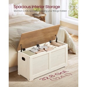 Farmhouse Storage Bench with Safety Hinges, 39.4 Inch Storage Chest for Entryway Living Room - 1 of 4
