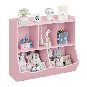 Toy Storage Organizer, Kids Bookshelf, Wood Toy Storage Cabinet, Children's Toy Shelf Kids Book Rack Storage Bookshelf Toddler Book Toy Shelf - 1 of 4