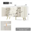 Modern metal foot storage cabinet, drawer dressing table, combining high-quality wood and metal, simple style, dining/living room/kitchen - 3 of 4