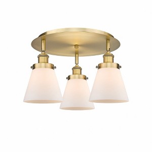 Innovations Lighting Cone 3 - Light Flush Mount in  Brushed Brass - 1 of 1