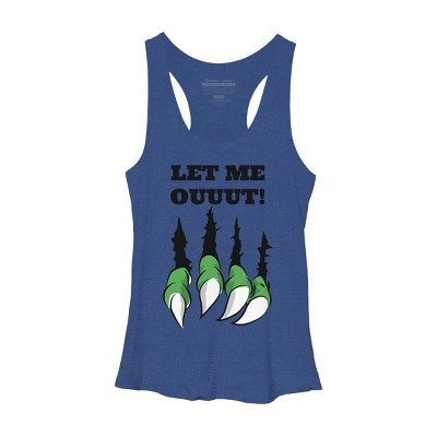 Women's Design By Humans Let the monster out halloween By ArtStyleAlice Racerback Tank Top