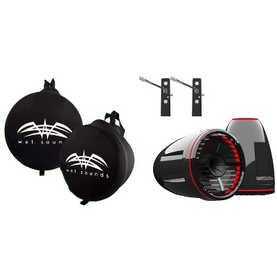 Wet Sounds REV-10-HD-XW-B-X Tower Speakers with Neoprene Covers & Mount Kit