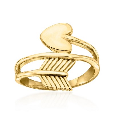 Ross-Simons 18kt Gold Over Sterling Heart Arrow Ring
