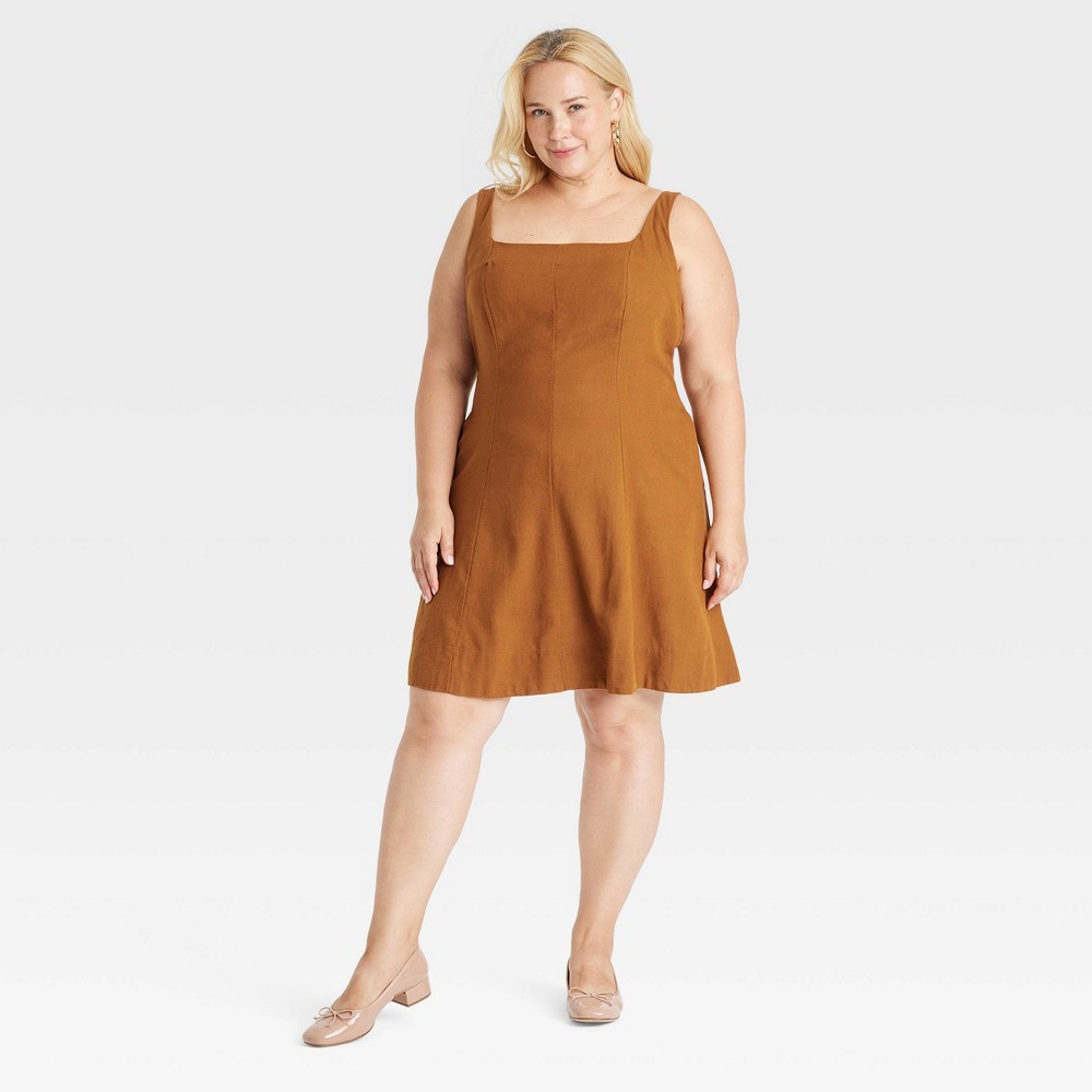 Women's Fit & Flare Mini A-Line Dress - A New Day™ Rust 22