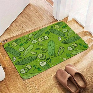 Cucumber Pattern Bathroom Rugs Winter Bath Mat Absorbent Non Slip Bathroom Mat Christmas Soft Floor Carpet 16x20 Inches - 1 of 1