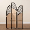 bali & pari Rasia Two-Tone Rattan Room Divider Black/Natural Brown: Handcrafted, Trifold Design, No Assembly Required - 4 of 4