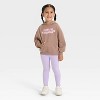 Grayson Mini Toddler Girls' French Terry Sweatshirt - Brown - 4 of 4
