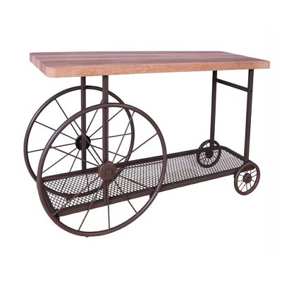 Francie 48" Oak and Antique Gray Industrial Console Table