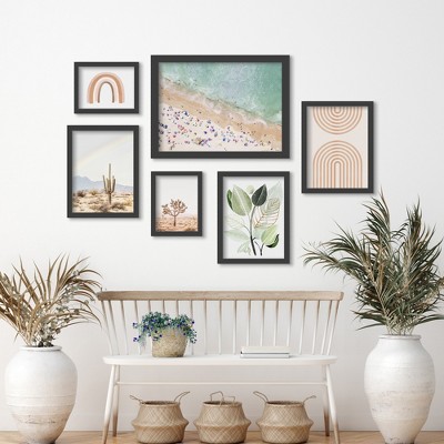 (Set of 6) Framed Prints Gallery Wall Art Set Pastel Beach By Sisi and Seb  - Americanflat