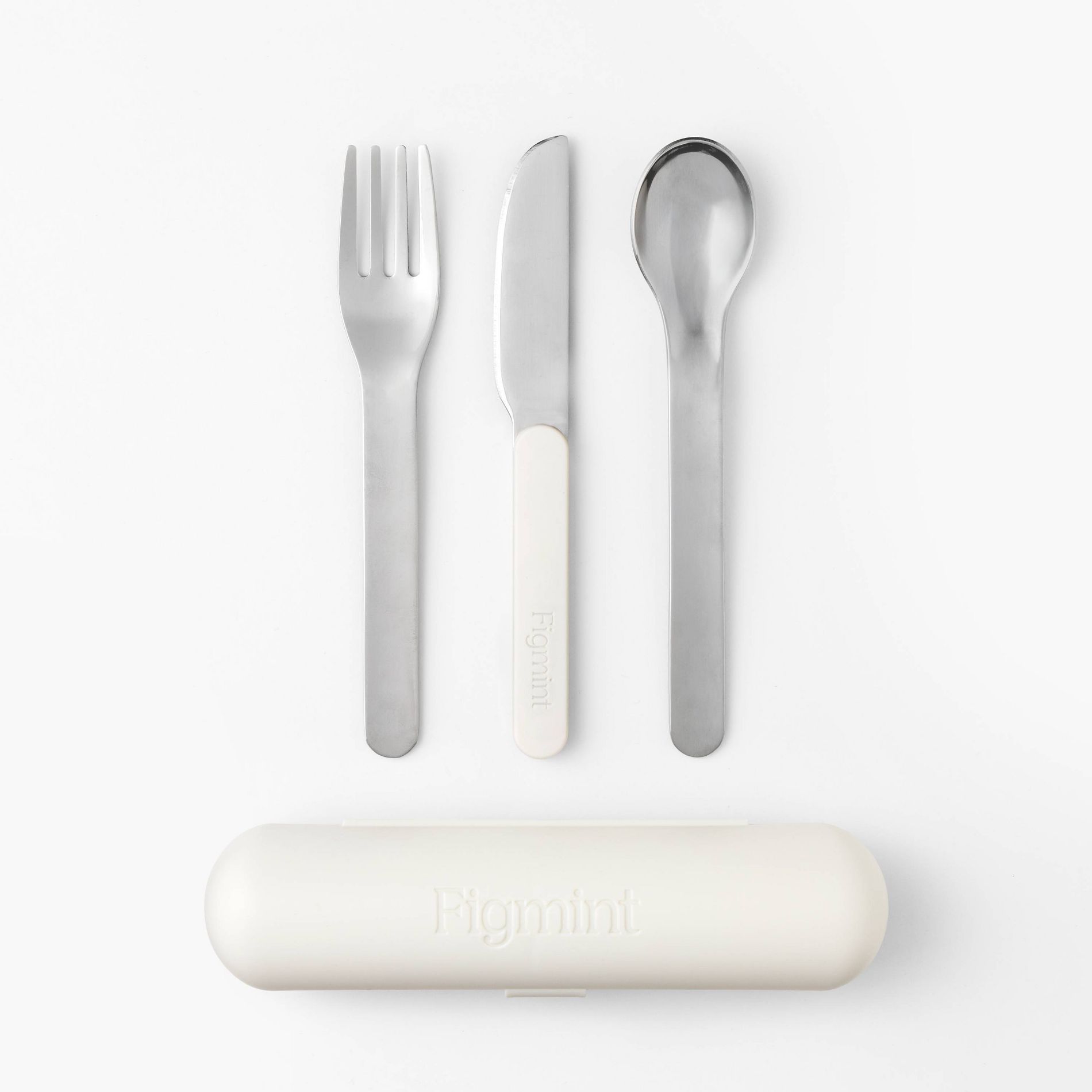 4pc Flatware and Carrier Set Cream - Figmint™