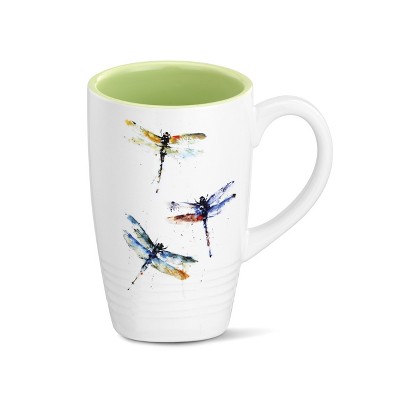DEMDACO Dragonflies Latte Mug 20 ounce - Green