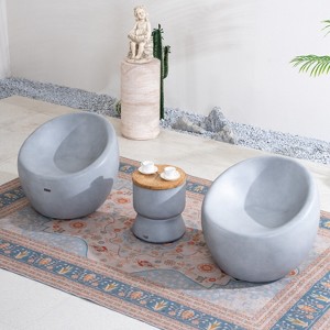 Moda Furnishings 3 - Piece Terrafab Patio Outdoor Conversation Set With Ice Bucket - 1 of 4