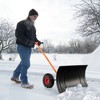 Costway 29" Snow Shovel Heavy-Duty Metal Adjustable Angle & Height Snow Clear with Wheels - 4 of 4