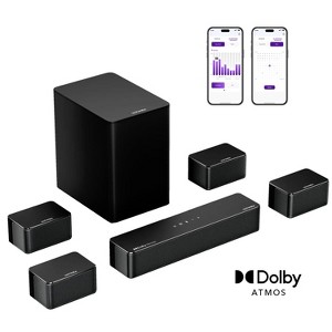 ULTIMEA Poseidon D80 Boom 7.1 Channel Soundbar with Dolby Atmos, Home Theater Sound System with Wireless Subwoofer, 500W - 1 of 4